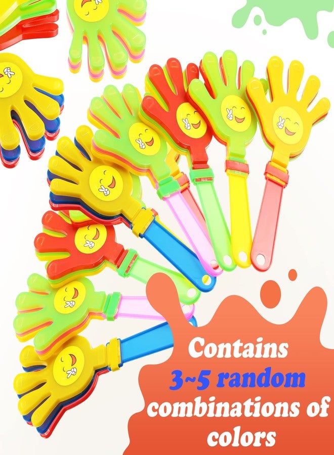 Sratte 80 Pcs Hand Clappers Plastic Noise Makers Party Favors Game Accessories Clapping Hands Noisemakers for Sporting Events Company Fiesta Party Birthday Gift Supplies (7.5 Inch, Sticker Style) - Image 3